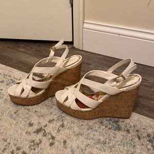 white wedges/heeled sandals
